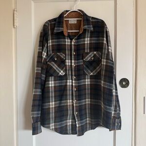 The Men's Store Brown & Blue Plaid Button-Down Shirt